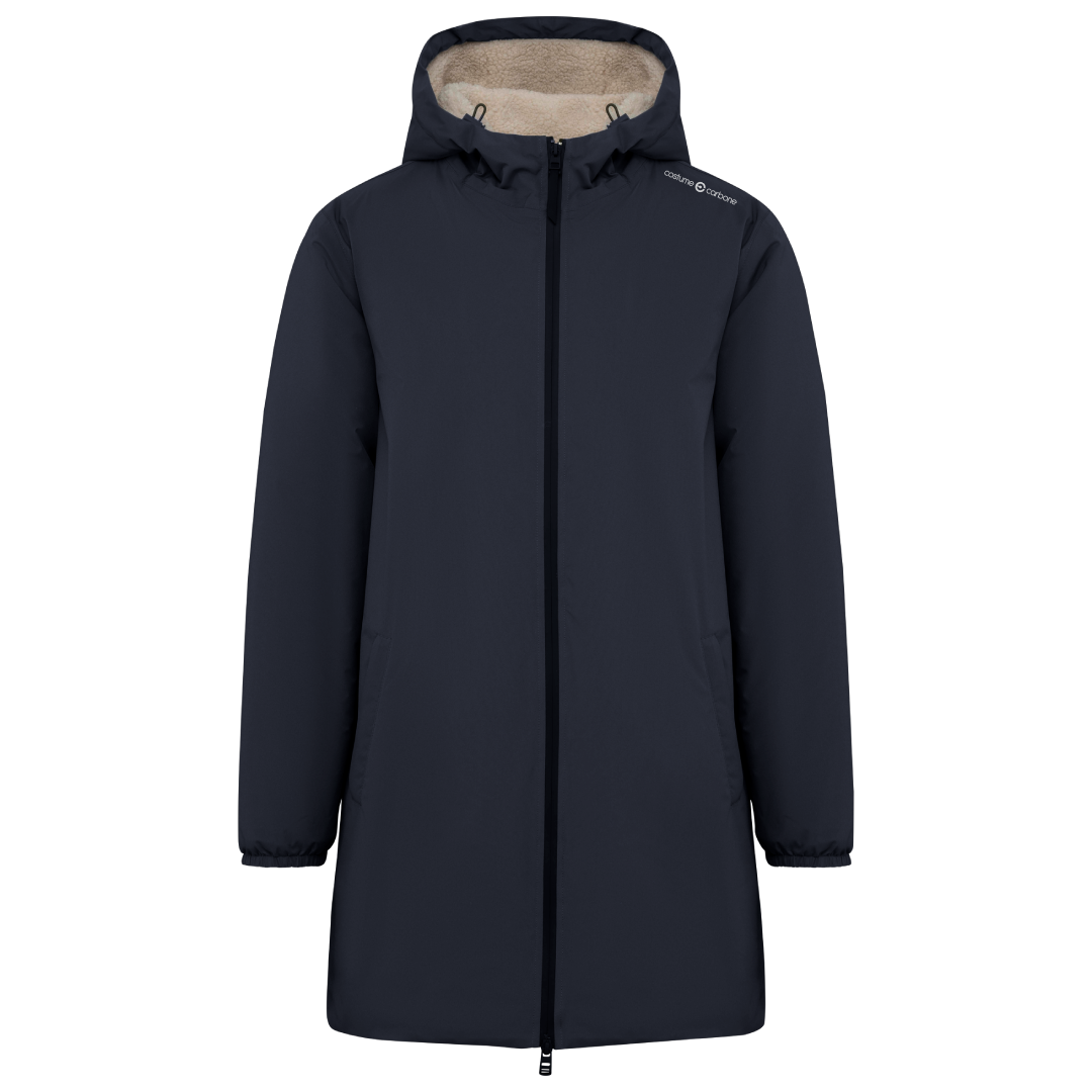 Parka Longue Unisex doublée Sherpa Costume Carbone